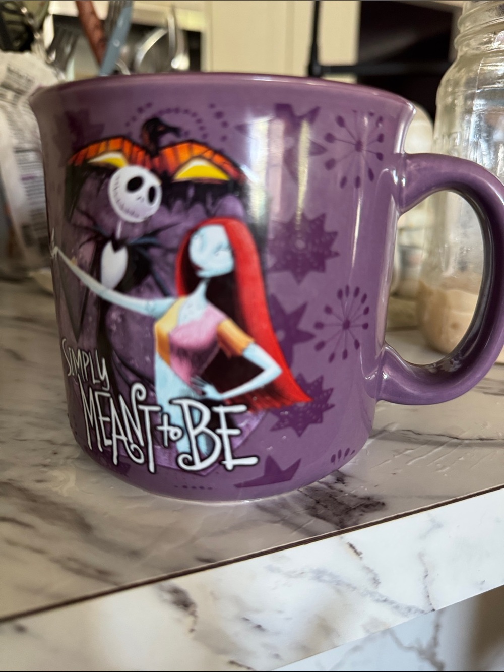 Disney Purple Nightmare Before Christmas Jack & Sally Character Mug